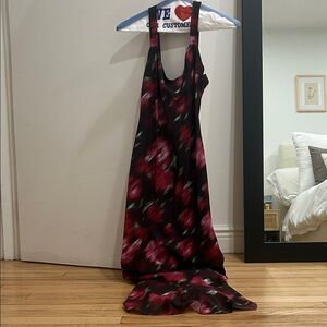 Abercrombie & Fitch Floral Maxi Dress - Black and Red